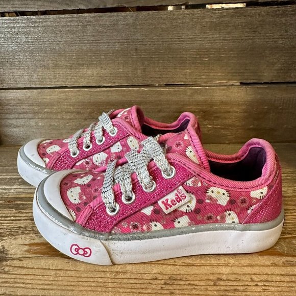 Kids Childrens Keds Hello Kitty‎ Mimmy Pink Low Canvas Shoes Sneakers Size 6 C - Picture 2 of 6